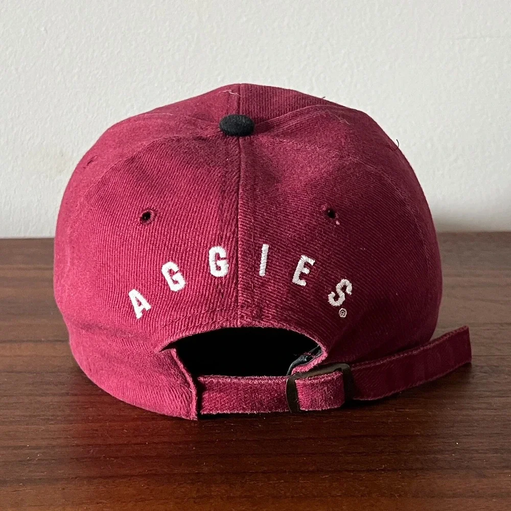 Vintage Texas A&M Aggies Hat Cap Adjustable Maroon Black NCAA College